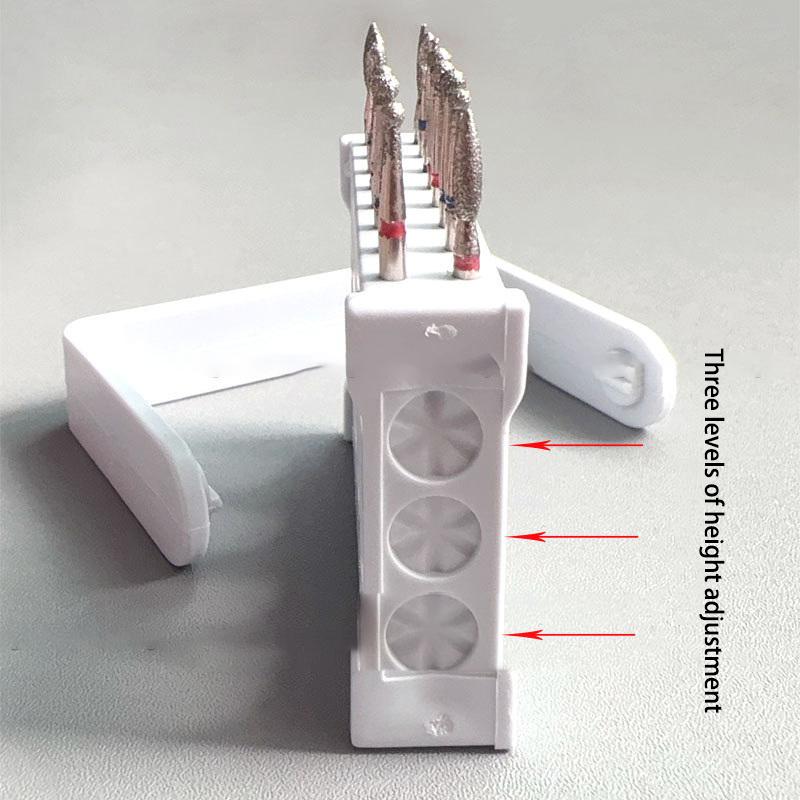 16 Holes Nail Drill Bits Holder Stand Display Nail Grinding Tool Showing Foldable Organizer Container Manicure Drill Accessory