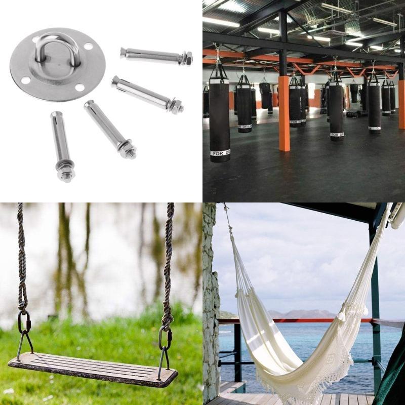 Marine Hanging Hardware Staple Hook Loop with Screws for Swing, Chair, Yoga Swing Mounting Hook Traction