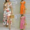Spring New Fashion Elegant Printed Vest High Waist Skirt Set Women's Outfits for Women European American Crossborder Clothing