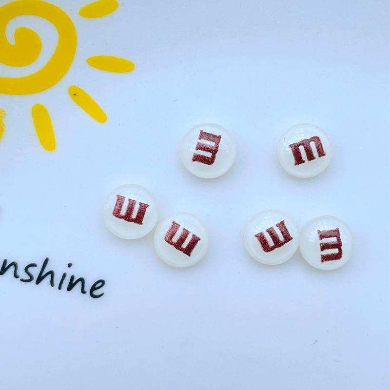 100 Pcs New Cute Mini Resin Mixed Color M Candy Series Flatback Ornament Jewelry Making Manicure Hairwear Accessories A42