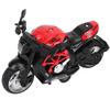 Alloy Motorcycle Model High Simulation Cool Sound Light Pull Back Motorcycle Toy for Kids Red