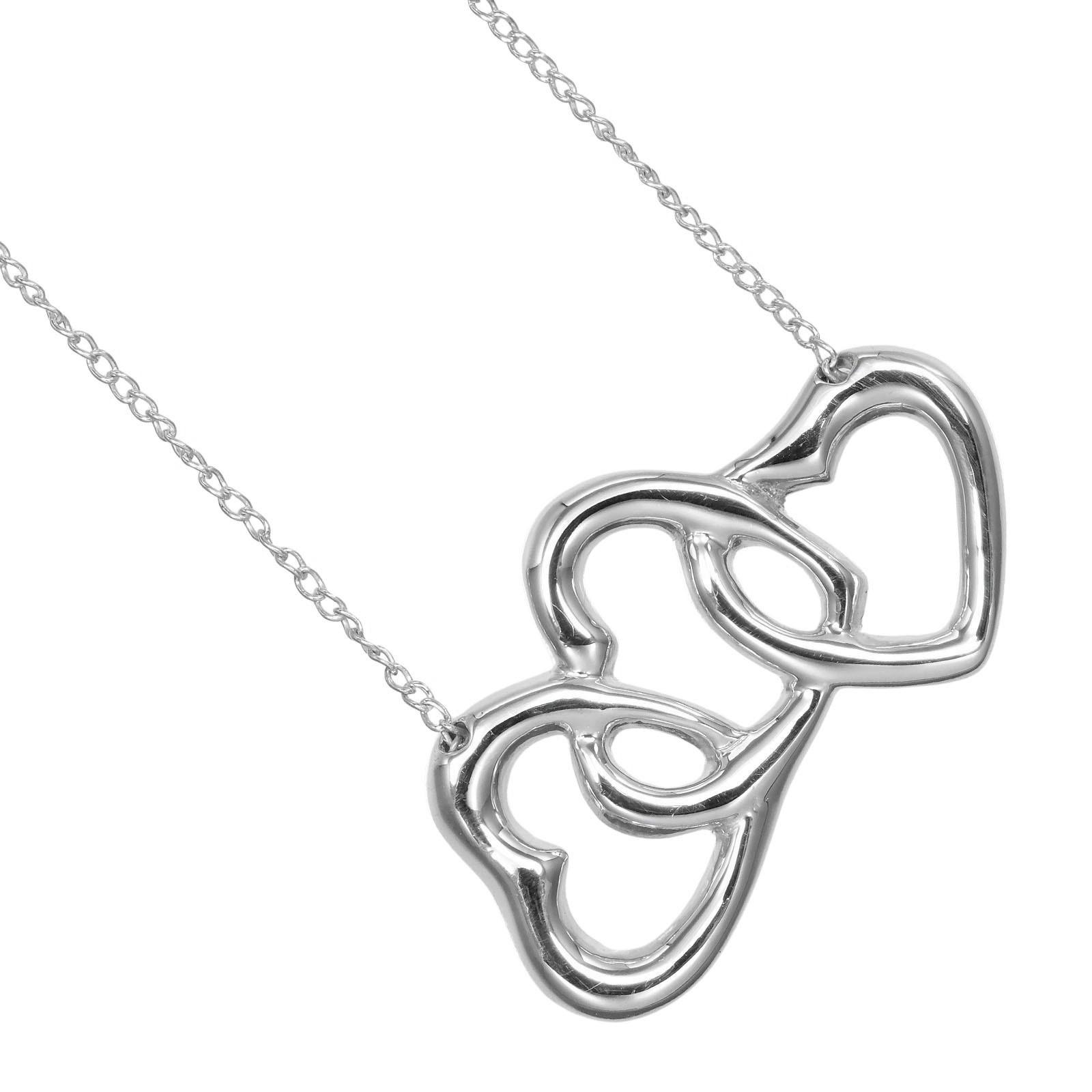 

TIFFANY&Co. Triple heart Necklace Silver925 3.55g Women Used