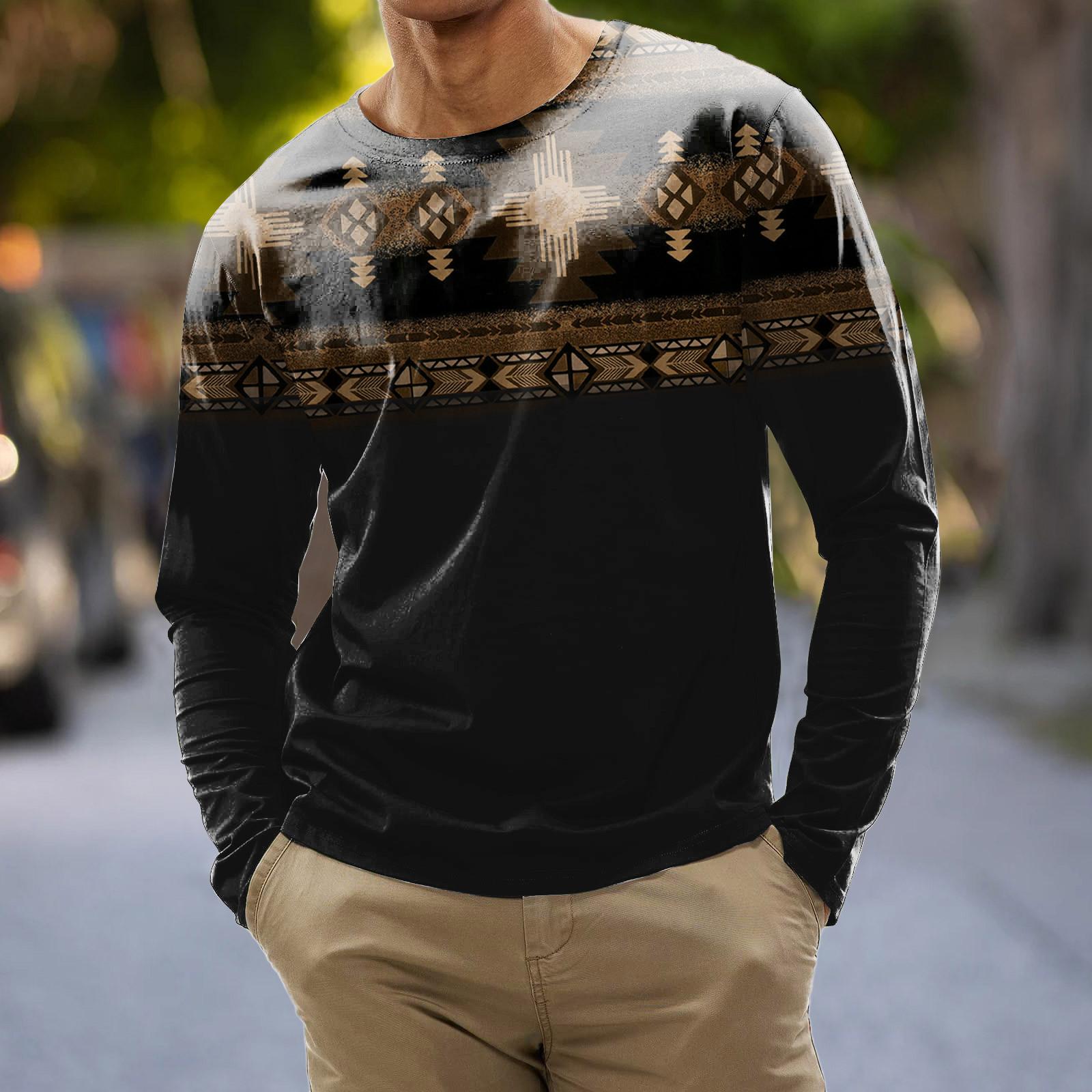 

Мужская мода повседневные рубашки с круглым вырезом и длинными рукавами с принтом в полоску, топы, блузки XXL чёрный