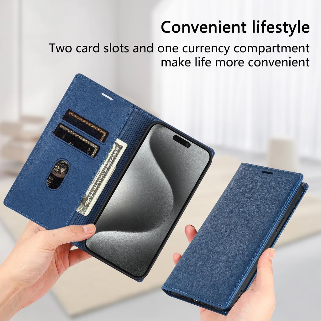 BKS-001 For iPhone 16 Pro Wallet Case Magnetic Closure PU Leather Phone Cover