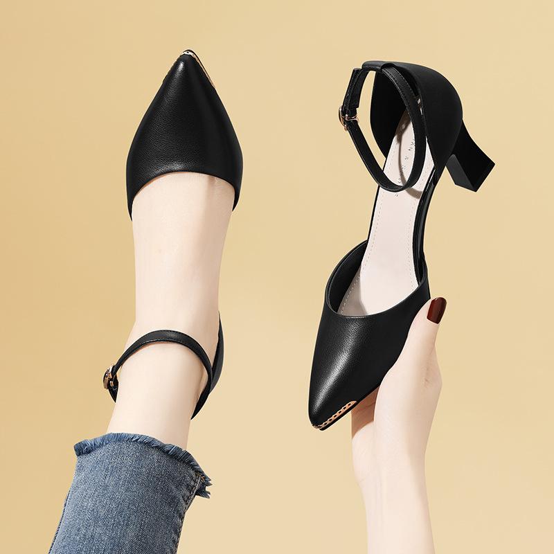 Fashion sandals summer casual shoes buckle temperament fashion new product pointed high heel good