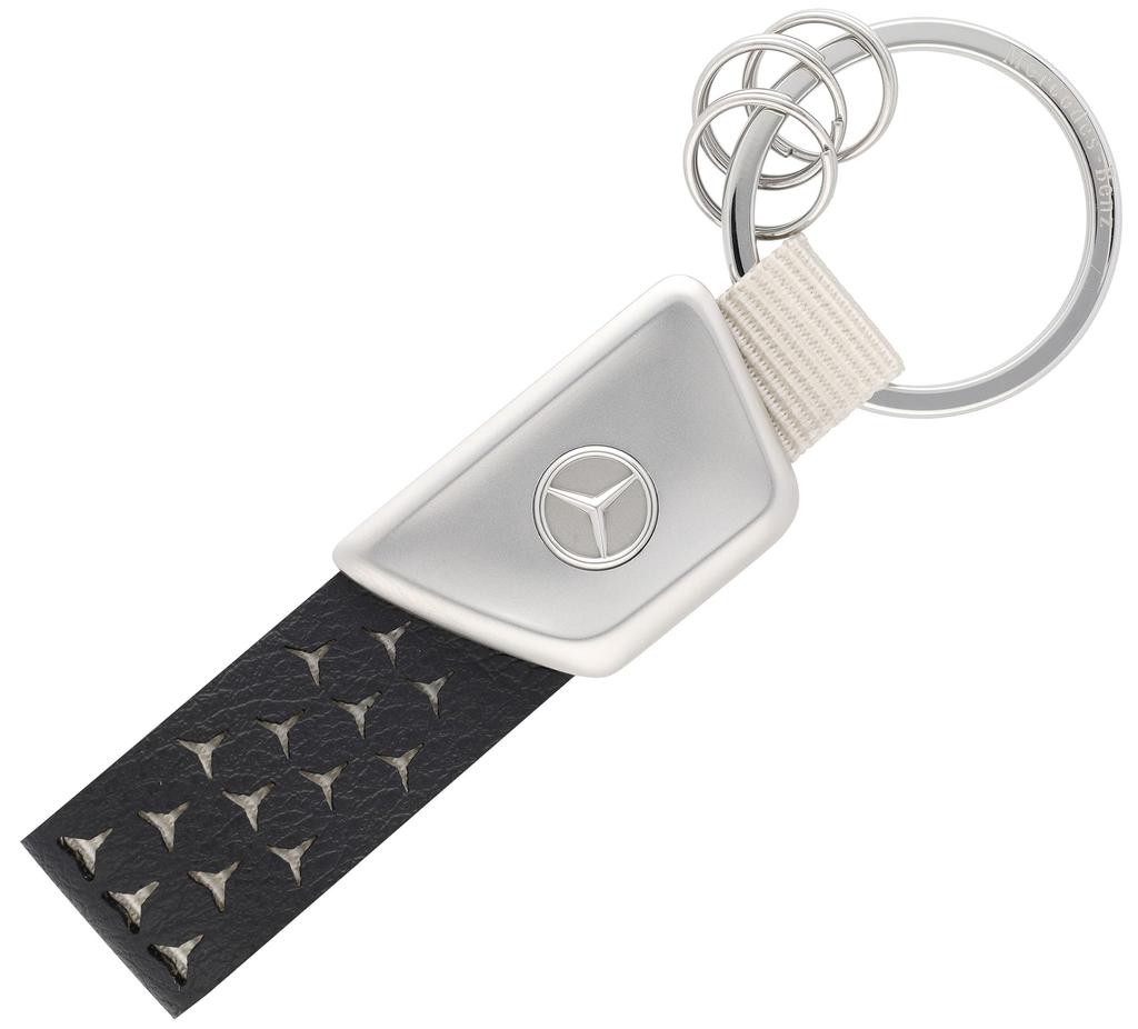 Genuine Keychain Apple Leather Star Pattern [Mercedes-Benz Collection]