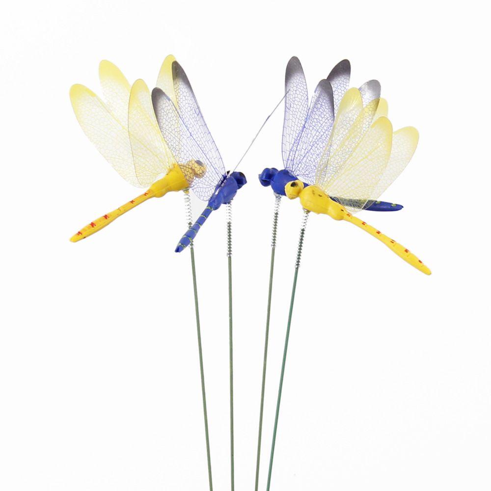 5/10PCS Creative Yard Lawn Ornament Simulation Butterfly Thin Stick With Stem Artificial Dragonfly