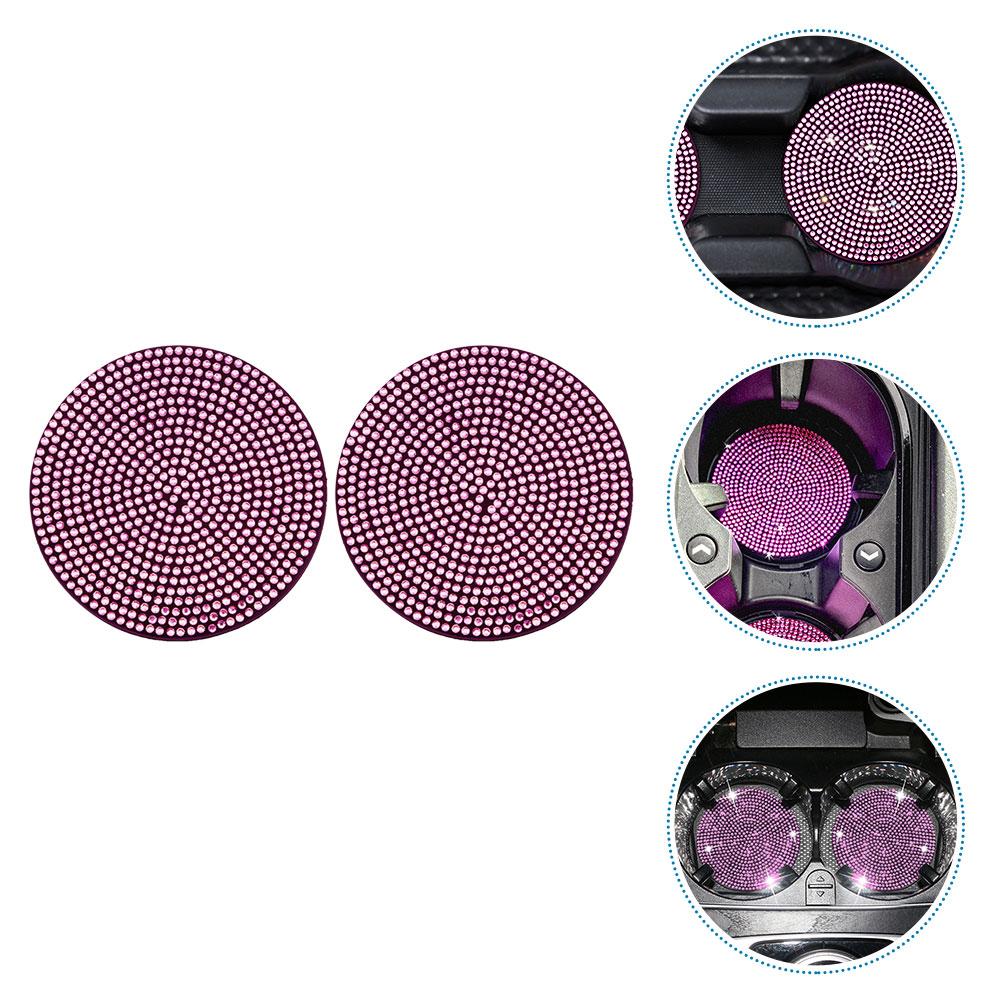 2 Peças Porta-Copos para Carro PVC Resistente Antiderrapante Porta-Copos de Água Porta-Copos de Carro com Design Brilhante Uso em Casa, Escritório, Veículo