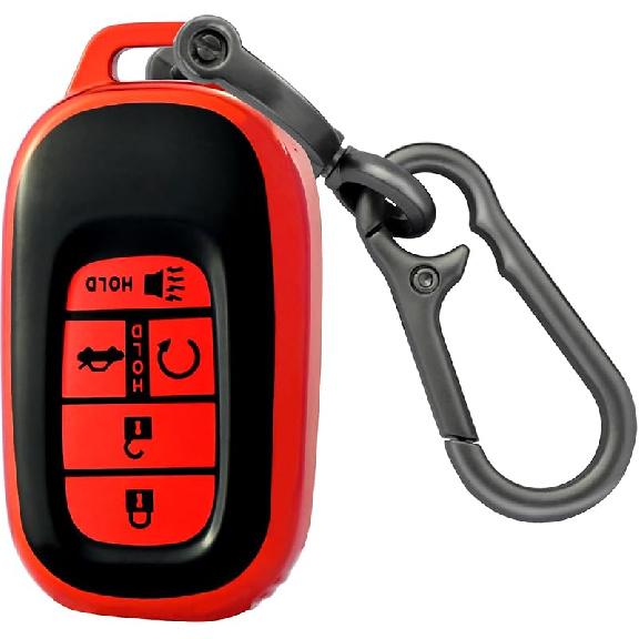 for Honda Key Fob Cover with Keychain, Soft TPU Protection Key Fob Cover Case Shell Compatible with   2024 Honda Accord Civic HR-V CR-V Pilot Smart