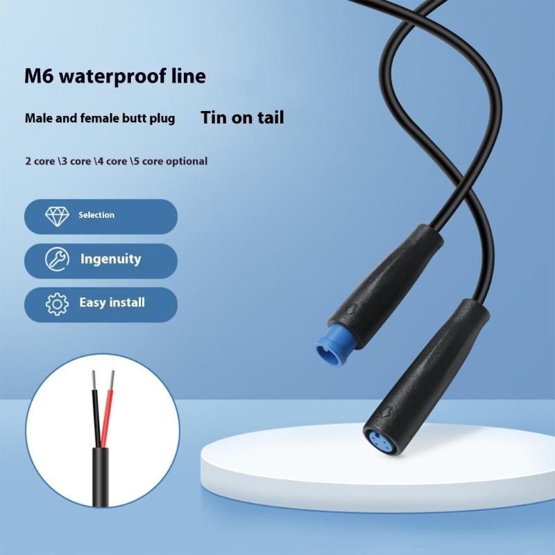 2 Pack Automotive Waterproof M6 Plug Connectors with Corrosion Resistant Design Car Repair Cable Plastic Texture for Car