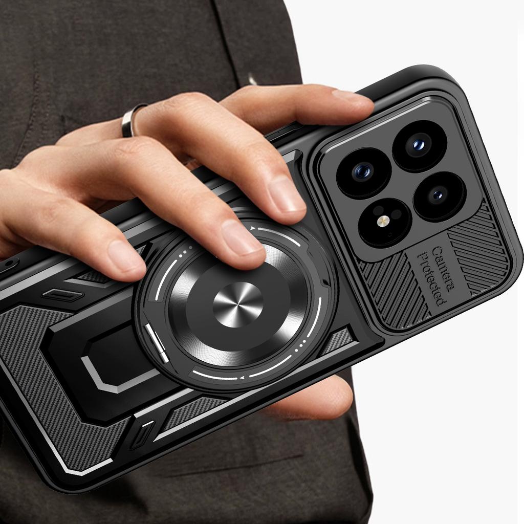 For Xiaomi Poco F8 Pro / Redmi K90 5G Magnetic Case Rotating Kickstand TPU + PC Phone Cover