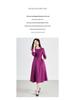 French Chic Light Luxury Waist-Slimming Dress - Imitation Silk Wool with Diamond Detail