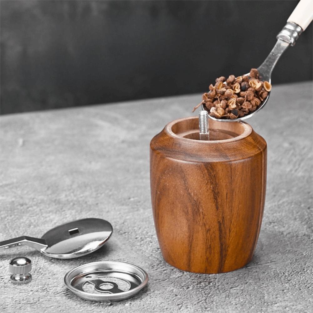 Manual Wooden Salt Pepper Grinder Adjustable Coarseness Pepper Grinding Bottle BBQ Salt Mill  Steak