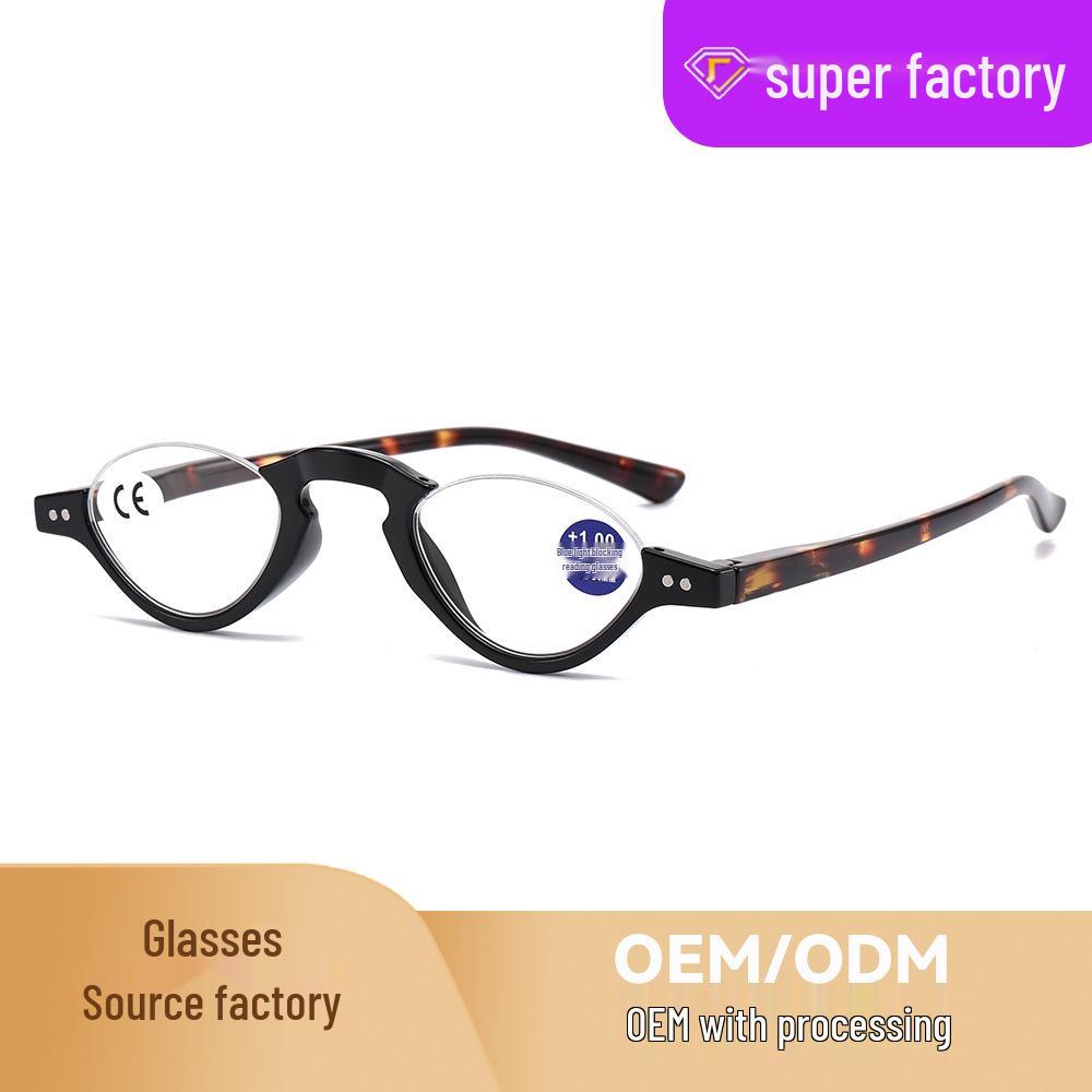 Retro-Lesebrille mit Halbrand und Blaulichtfilter für Senioren – Stilvolle High-Definition-Brille