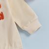 Citgeett Autumn Halloween Infant Baby Girl Jumpsuit Long Sleeve Letter Pumpkin Embroidery Bodysuit Fall Clothes