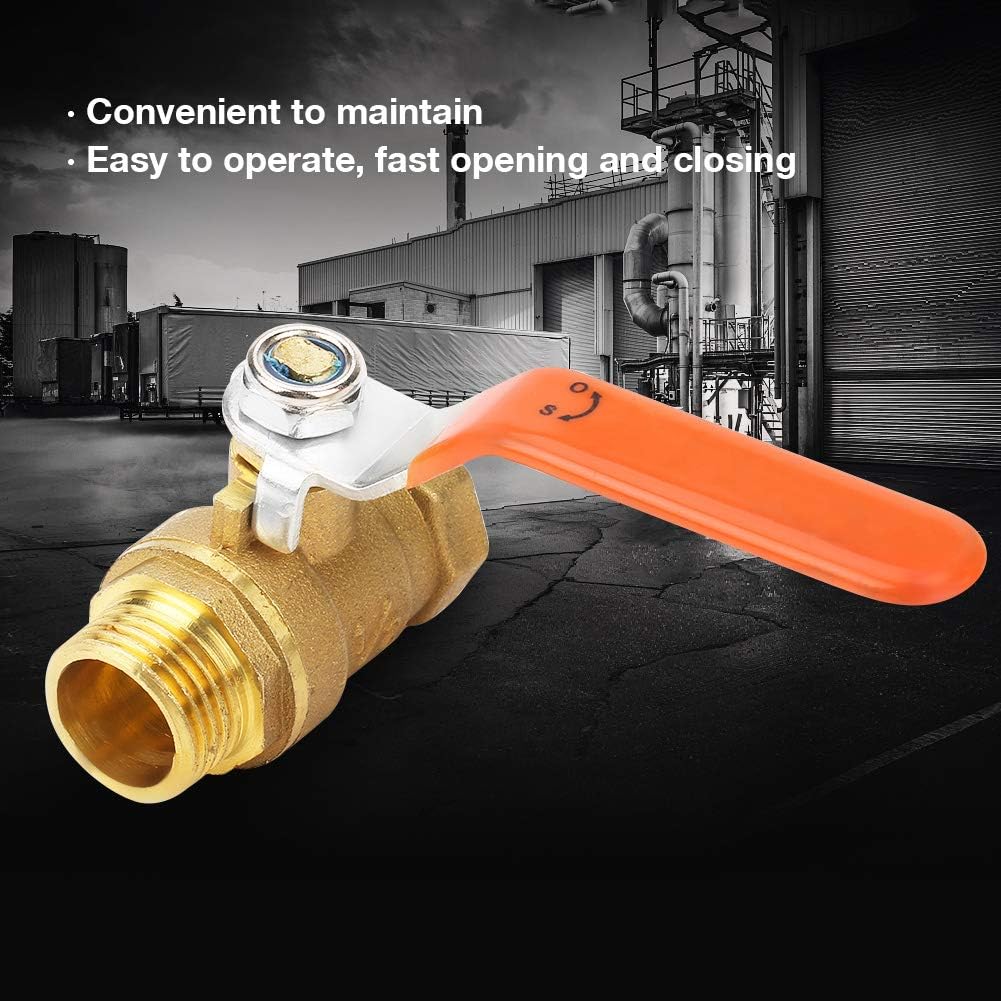 Ball Valve Dual-direction Water Valve DN15 1/2-Inch Male and Female Thread Brass Pipe Valve with Lever Handle