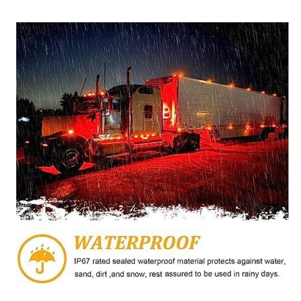 Front Raised Cab Roof Marker Light 18PCS 12V Red Clearance Chicken Lights for Freightliner Cascadia Trucks Trailers – Universal Fit