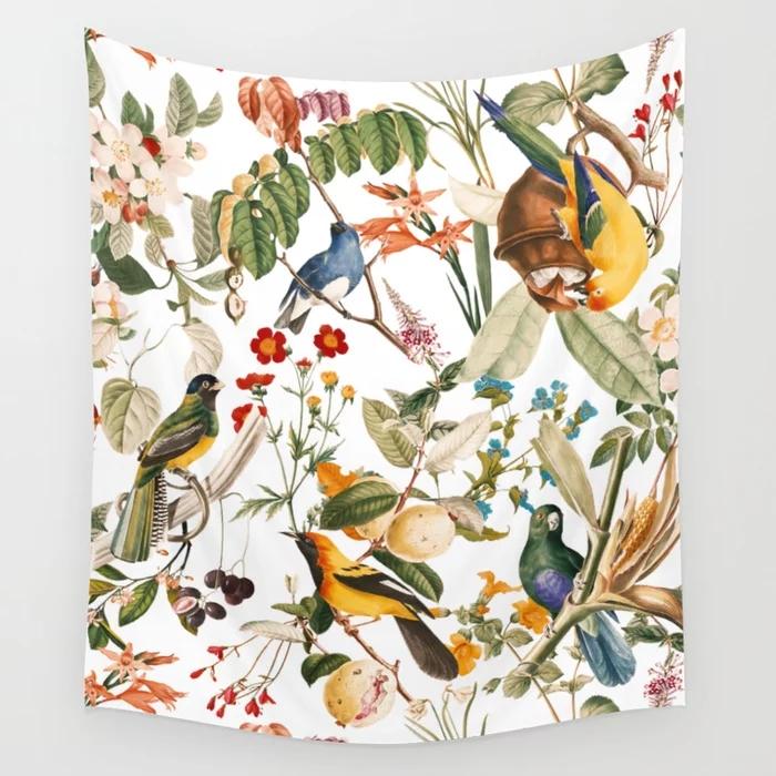 Blumen Wandteppich Wandbehang Mysteriös Romantischer Wandteppich Hintergrund Mandala Haus Wohnzimmer Schlafzimmer Dekor Wandteppich Dekoration