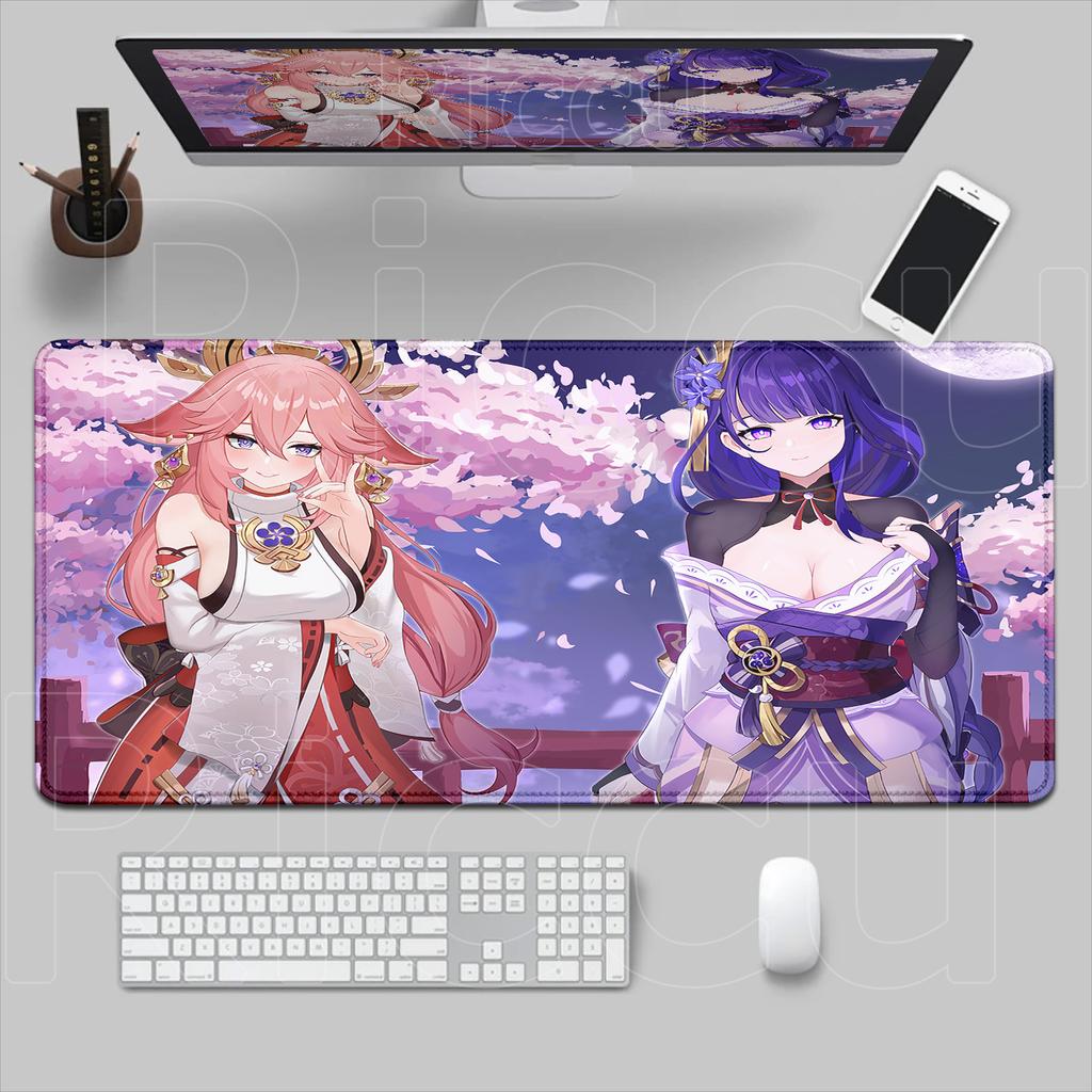 New Pretty Raiden Shogun Mouse Pads Gaming Accessories MousePad PC Genshin Impact Desk Mat Laptop Kawaii Abime Girl Keyboard Mat
