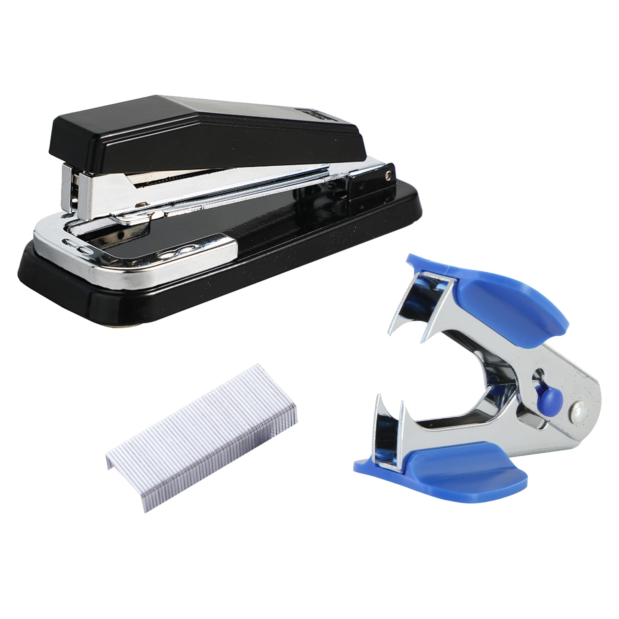 

HAMILO Saddle Stapler, 50 Sheets, for Large, Thick Paper, Includes Stapler Remover and Refills (Black)