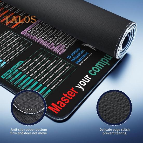 Extra veľká podložka pod myš Odolná proti opotrebovaniu Vodotesná Protišmykový dizajn Ľahko sa čistí Podložka na stôl s ťahákom pre Excel Herná podložka