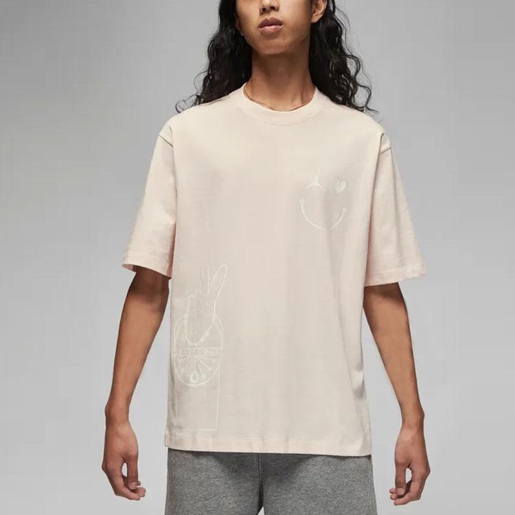 Jordan Retro American Round Neck Pullover Short Sleeve T-Shirt Men Tops Pink DZ7637-640