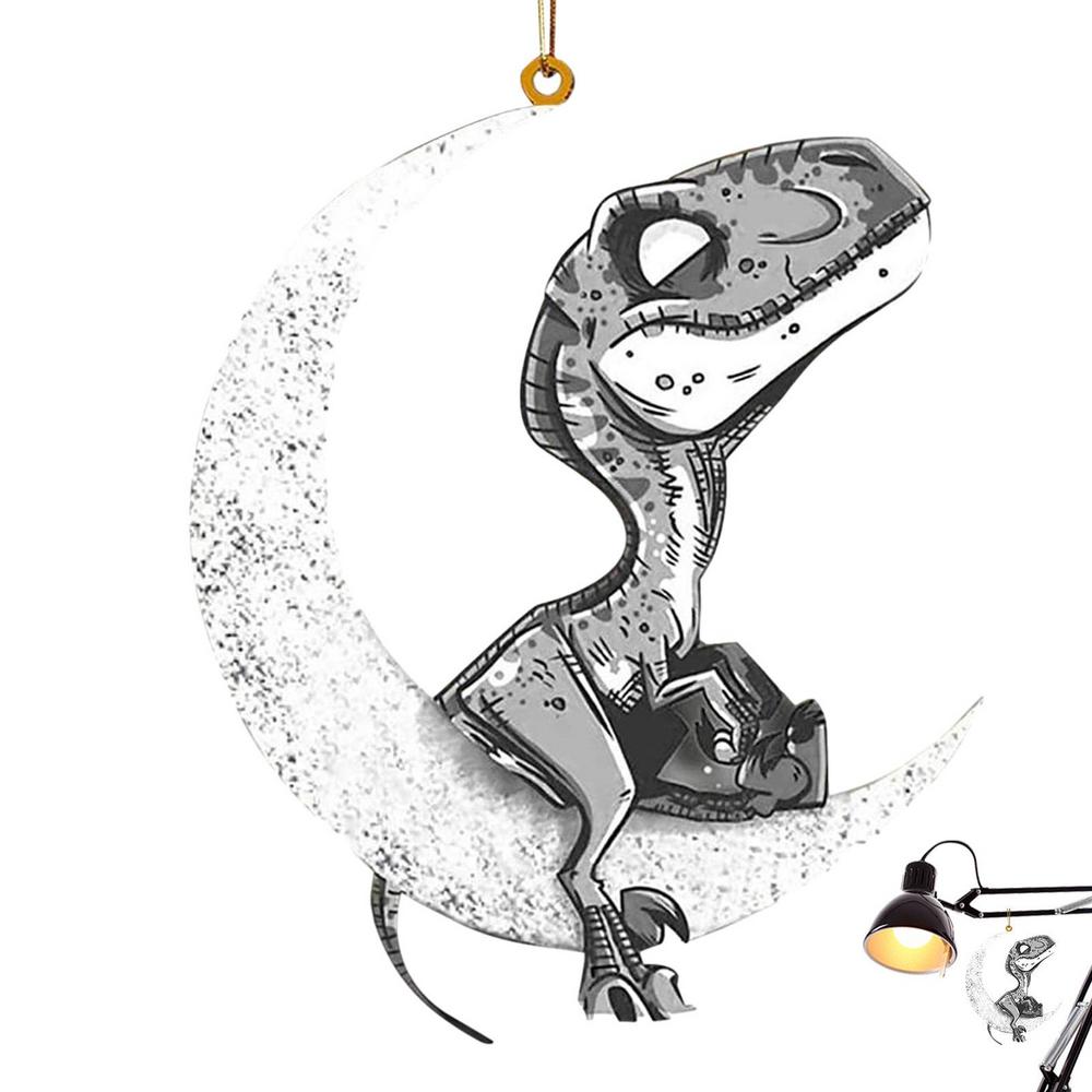 Christmas Tree Decorations Animal Hanging Ornament Sitting On The Moon Animal Pendants Car Rearview Mirror Hanging Ornaments