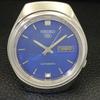 JAPAN 7009A VINTAGE SEIKO 5 AUTOMATIC MENS BLUE COLOR DIAL WATCH A701374-5