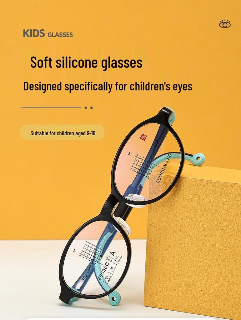 Eco-friendly Ultra-light Kids' Myopia Control Silicone Glasses Frame, Drop-resistant and Comfortable