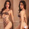 Erotic Open Crotch Bodysuit Woman Sexy Lingerie Crotchless Bow Tie Bikinis Lace Fancy Underwear Stockings Porn Costume Sex Set