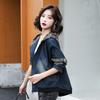 Retro Print Casual Hooded Denim Jacket Women's Spring Autumn Loose plus Size Baseball Style Coat Large Jacket