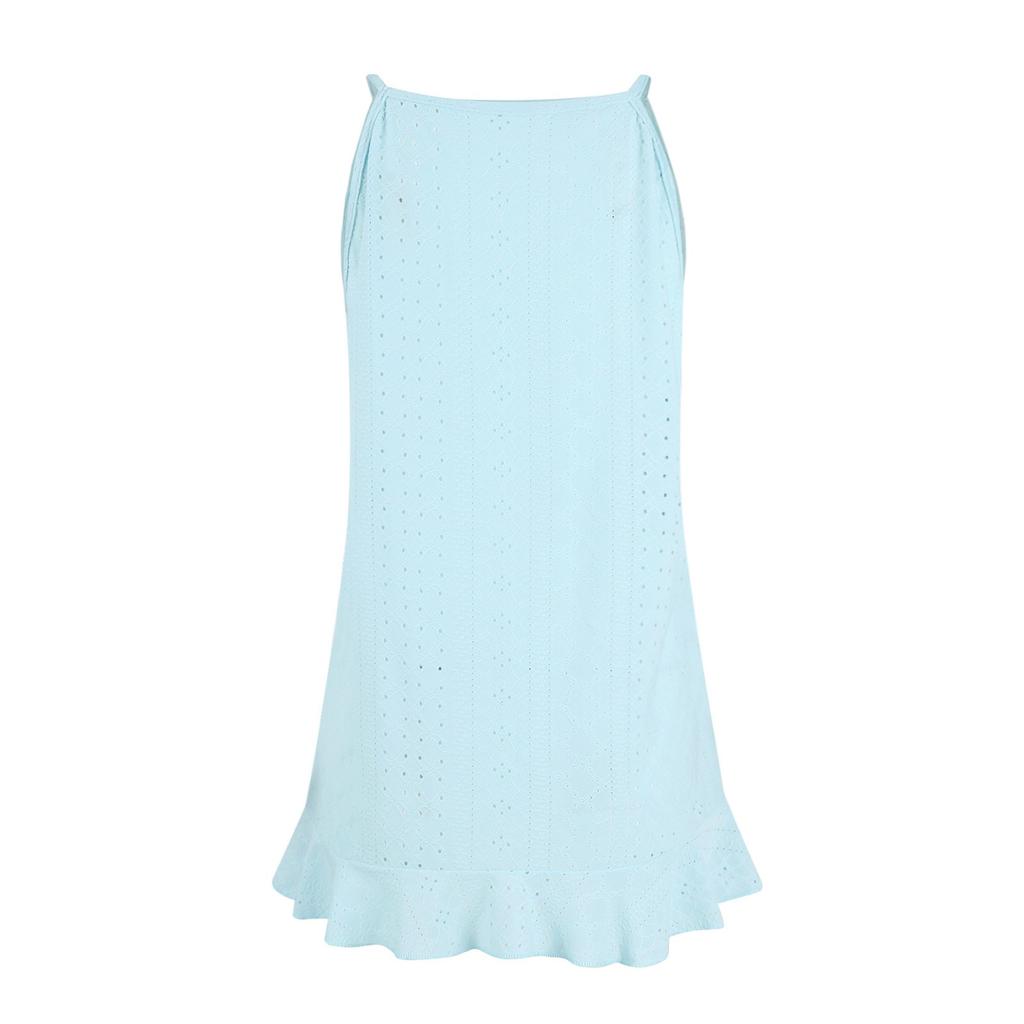 Women's Summer Loose Round Neck Color Pleated Vest Sleeveless Suspender T-Shirt For Women