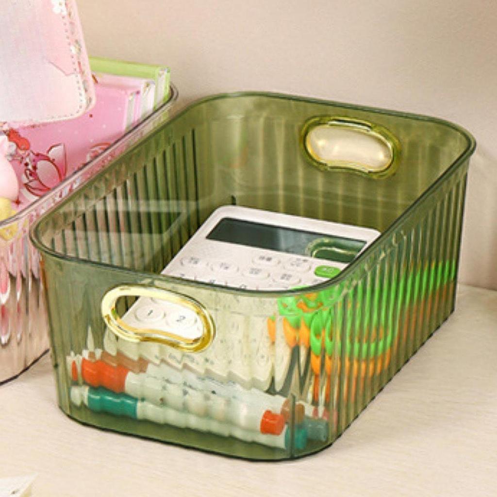 Cosmetic Storage Box Desktop Organizer Storage Container Lightweight Multipurpose Built In Handles for Bedroom Accessories