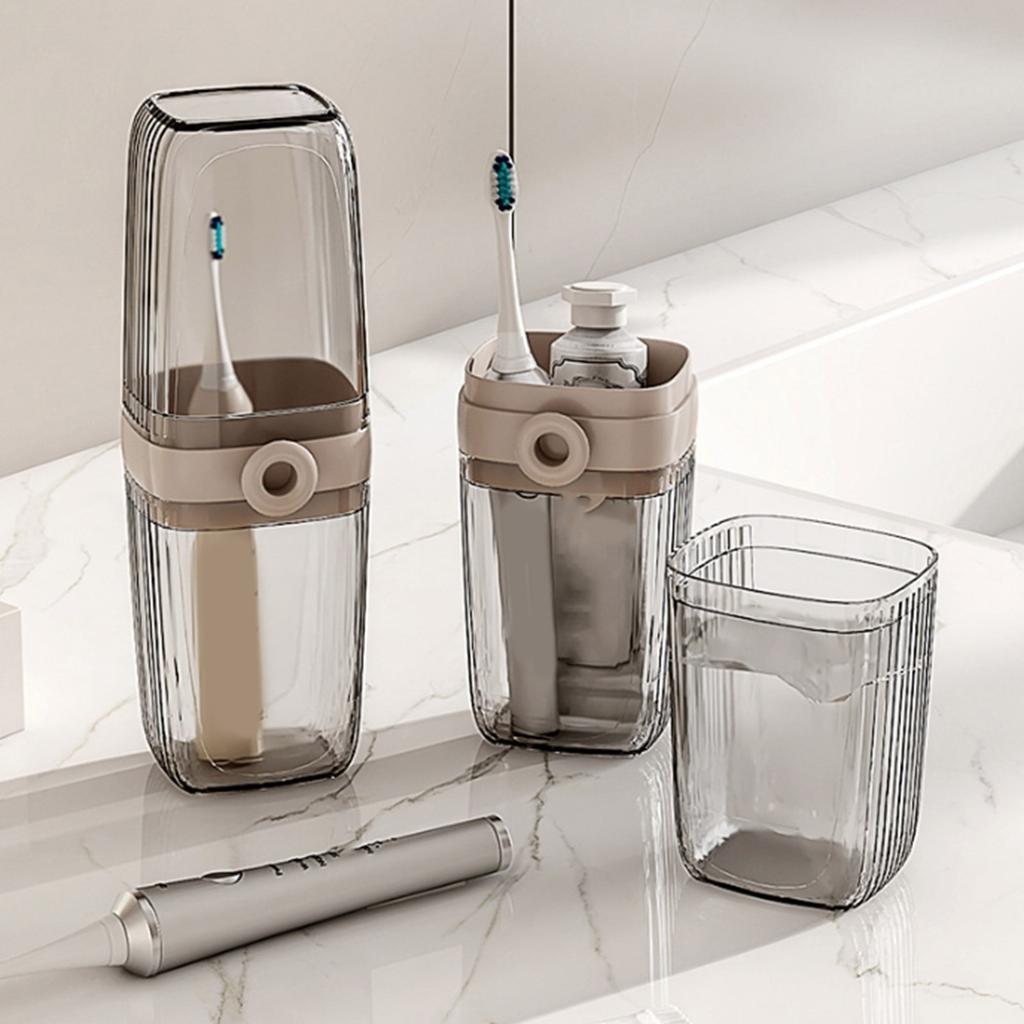 2Pcs Portable Plastic Soap Case With Toothbrush Cup For Backpackers Hotel Stay Gym Use Space Saving Travel Accessories