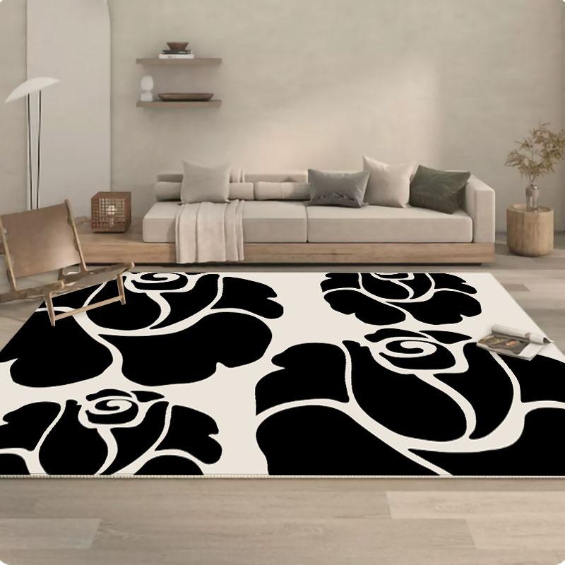 Simple Europe Style Flowers Carpet Living Room Sofa Bedroom Study Kitchen Entrance Door Mat Non-slip Modern Home Decoration Rug