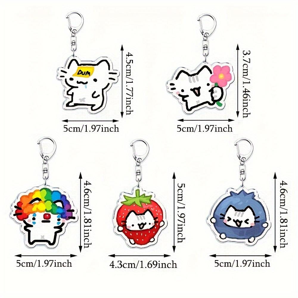 Various Cute Cartoon Cat Acrylic Keychains, Perfect As Gifts for Friends Or As Couple Charms.