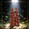 Aquarium Mountain View Stone Artificial Rock Formation Mountain Ornament Fish Tank Rockery Landscape Betta Hideout Cave for Small Fish Shrimp