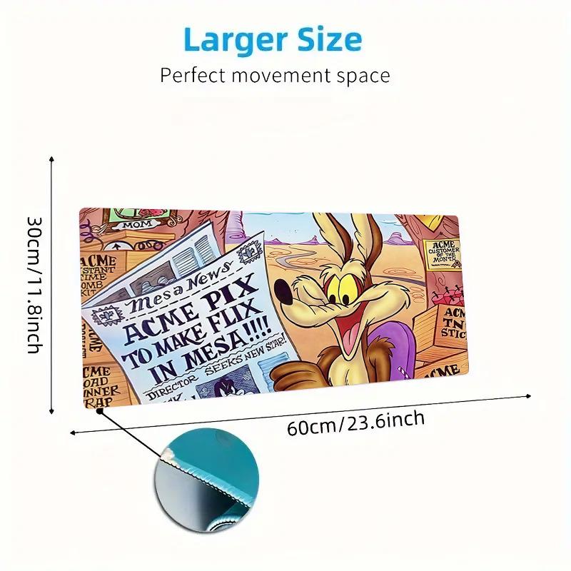 Looney Tunes Print Cushion Non-slip Laptop Tablet Big Mousepad XXL Mat Mini PC Playmat With Lock Edge
