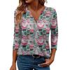 Women's Casual Fashionable Sexy Comfortable V-Neck Christmas Three-Quarter Sleeve Top