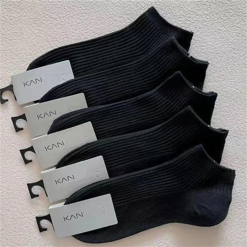 5 Pairs/Pack Ankle Socks Women Cotton Invisible Sweat-absorbing Girls Low Tube Boat Socks