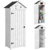 Small Shed Tall Slim Wooden Garden Shed With 3 Removable Shelves And Roof Hatch Compact Outdoor Tool Storage Cabinet With Asphalt Roof And Door