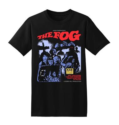 John Carpenters Nebel Vintage Horrorfilm Druck T-Shirt Unisex Schwarz Baumwolle Kurzarm Retro Geist Grafik Lässiges T-Shirt