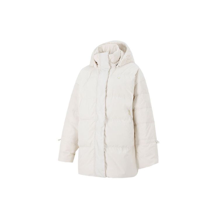 

Adidas Originals Three Leaves Series Fur Lined Warm Casual Sports Hooded Jacket Down Coat Winter Women jackets Off-White GU1783 40