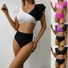 Women S High Waist Ruffled Split Bikini Swimwear For Vacation