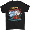 Santa Claus Fishing Funny Christmas Mens T-Shirt Cotton Unisex T-Shirt