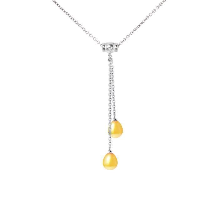 

Collier - PERLINEA - Toi & Moi - 2 Perles de Culture d Eau Douce - Argent 925 - Gold