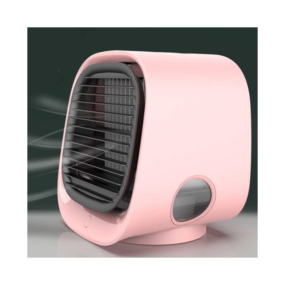 (Pink) Cooler Humidifier Mini Electric Fan Portable Air Conditioning Fan Desktop Office
