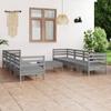 Day and Night - Day and Night Garden Furniture Set 9 Pieces Solid Gray Pine Wood