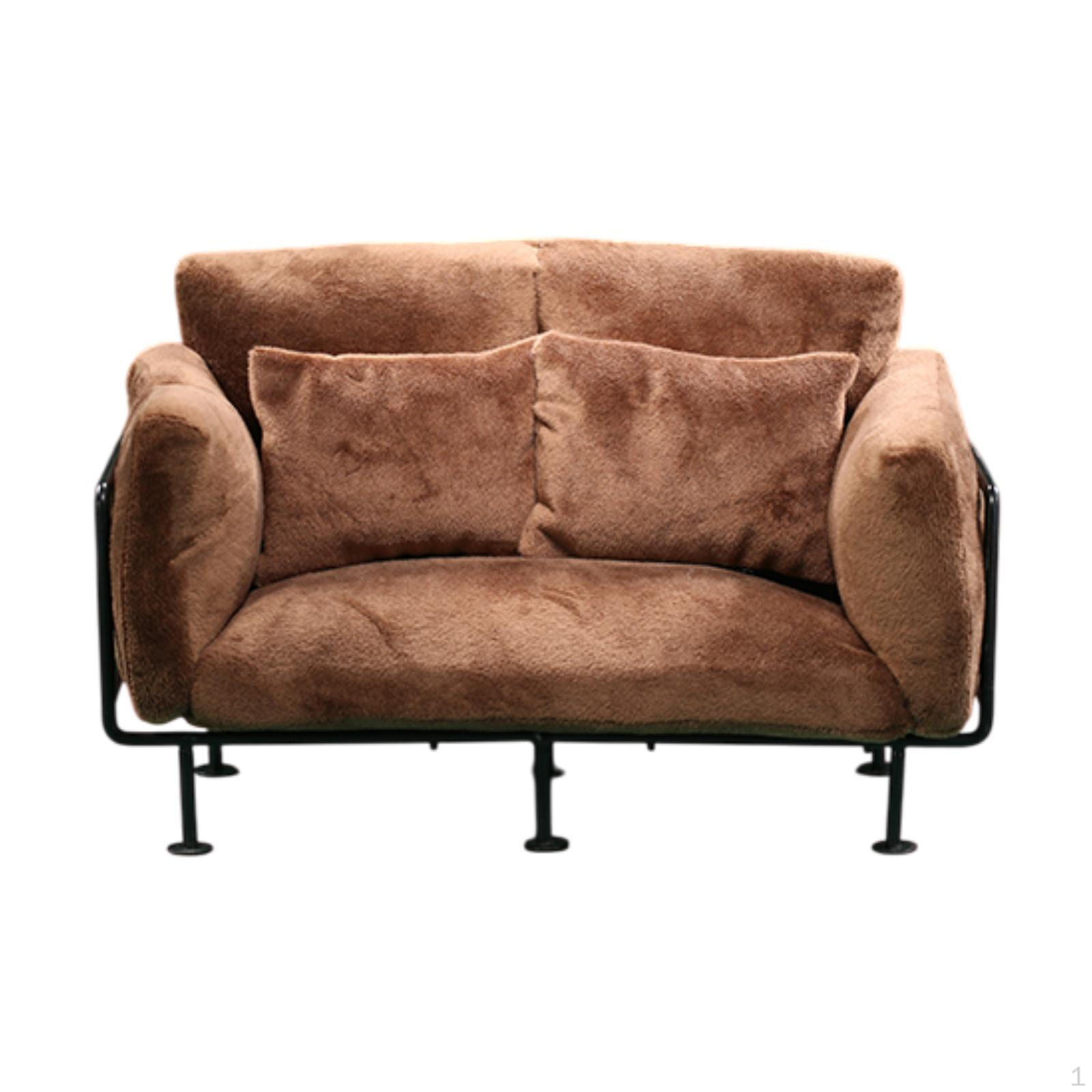 

1/6 кукольный домик двухместный диван для сцены и домашнего показа коричневый