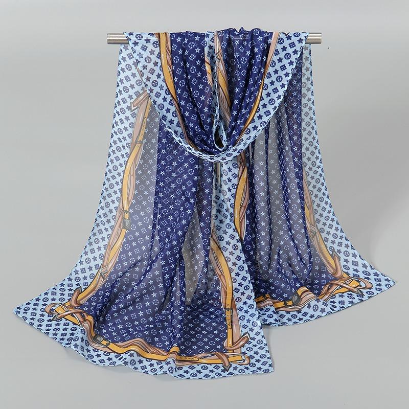 Spring and autumn new chiffon silk scarf, quality printing popular peacock silk scarf scarf source